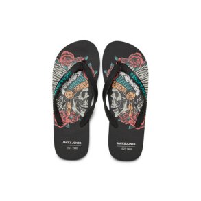 Klipklappere til mnd Jack & Jones JFWSKULLS FLIP FLOP 12280854 Sort