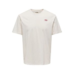 Kort�rmet T-shirt til M�nd Only & Sons Onsdawson Reg Hvid