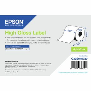 Printer labels Epson C33S045729 Hvid Skinnende  76,2 mm (1 enheder) (18 enheder)