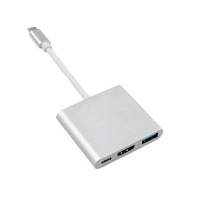 3-Port USB-C Hub MacLean MCTV-840 Slvfarvet