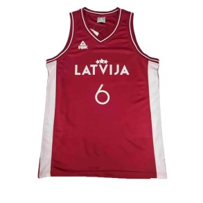 Basketballstr�je Peak Latvija 6 - Porzingis Hvid Brun