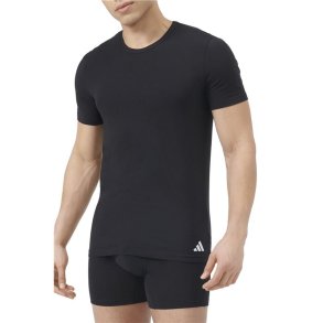 Kort�rmet T-shirt til M�nd Adidas Crew 2P Active Flex Sort