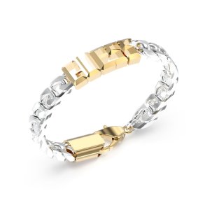 Armb�nd til m�nd Guess JUXB03205JWYGSTS Metal S�lvfarvet Gylden