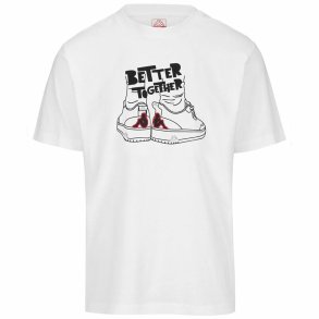 Kortrmet T-shirt til Mnd Kappa Glabu Tbar Hvid