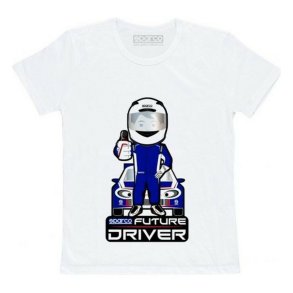 B�rne Kort�rmet T-shirt Sparco Future Racer Hvid