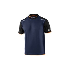 Kortrmet T-shirt til Mnd Sparco TW Bl Orange Mrkebl