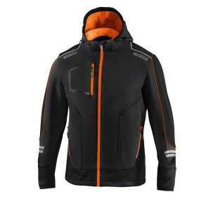 Vindblser Jakke Sparco TECH SOFT-SHELL Sort Orange L