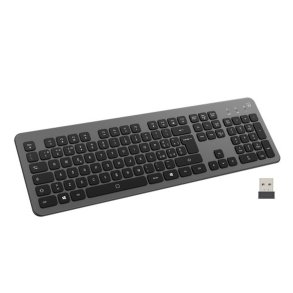 Tastatur Ewent EW3296 Sort Gr� Spansk qwerty AZERTY