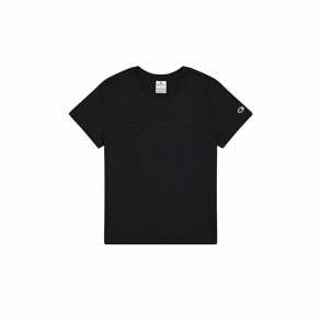 Kortrmet T-shirt til Kvinder Champion Champion Crewneck Sort