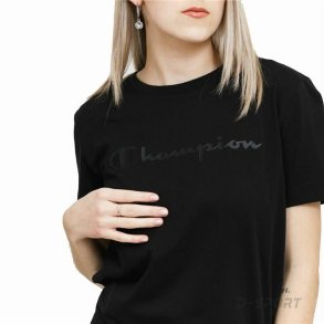 Kortrmet T-shirt til Kvinder Champion Crewneck  Sort