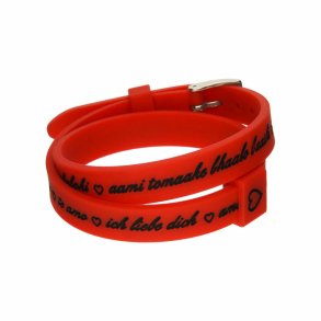 Armbnd til kvinder il mezzometro I LOVE YOU SILVER - SILICONE BRACELET