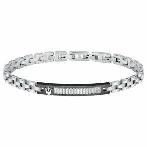 Armbnd til mnd Maserati Rustfrit stl 21,5 cm Slvfarvet
