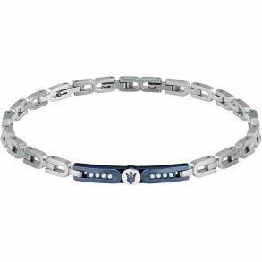 Armbnd til mnd Maserati Rustfrit stl 21,5 cm Slvfarvet
