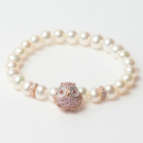 Armbnd til kvinder Lancaster JLA-BR-OWL-2-WH 16 mm