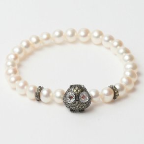 Armbnd til kvinder Lancaster JLA-BR-OWL-3-WH 16 mm