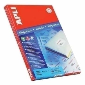 Printer labels Apli 100 Ark 64 x 33,9 mm Hvid