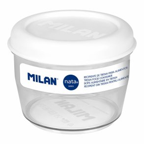 Hermetisk madkasse Milan 500 ml Hvid Gennemsigtig Plastik Cirkulr  12 cm
