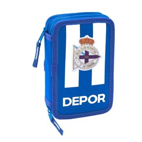 Dobbelt penalhus R. C. Deportivo de La Corua Bl Hvid 12.5 x 19.5 x 4 cm