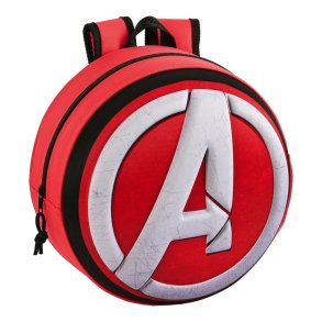 3D Skoletaske The Avengers Rd Sort Hvid (31 x 31 x 10 cm)