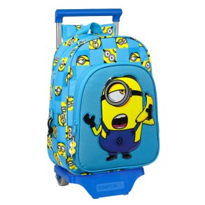 Skolerygsk med Hjul Minions Minionstatic Bl 26 x 34 x 11 cm