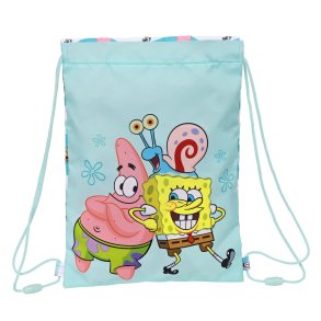 Rygsk med Snore Spongebob Stay positive Bl Hvid 26 x 34 x 1 cm