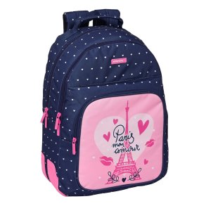 Skoletaske Safta Paris Pink Marinebl 32 x 42 x 15 cm