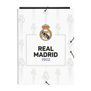 Folder Real Madrid C.F. Sort Hvid A4 (26 x 33.5 x 2.5 cm)