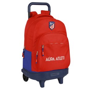Skolerygsk med Hjul Atltico Madrid Rd Marinebl (33 x 45 x 22 cm)