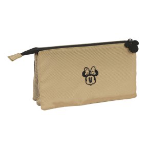 Tredobbelt bretaske Minnie Mouse Premium Beige (22 x 12 x 3 cm)