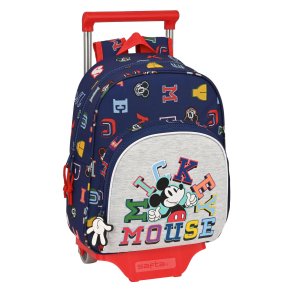 Skolerygsk med Hjul Mickey Mouse Clubhouse Only one Marinebl (28 x 34 x 10 cm)