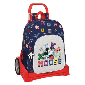 Skolerygsk med Hjul Mickey Mouse Clubhouse Only one Marinebl 33 x 42 x 14 cm