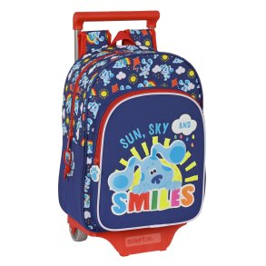 Skolerygsk med Hjul Blue's Clues Marinebl (26 x 34 x 11 cm)