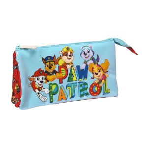 Tredobbelt bretaske The Paw Patrol Funday Rd Lysebl (22 x 12 x 3 cm)