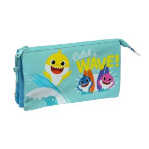 Dobbelt carry-all Baby Shark Surfing Bl Hvid 22 x 12 x 3 cm