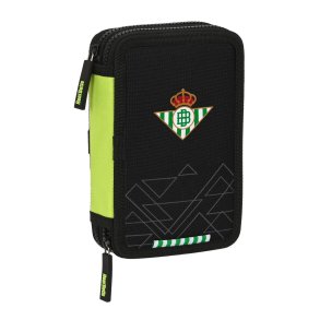 Dobbelt penalhus Real Betis Balompi Sort Lime 12.5 x 19.5 x 4 cm (28 Dele)
