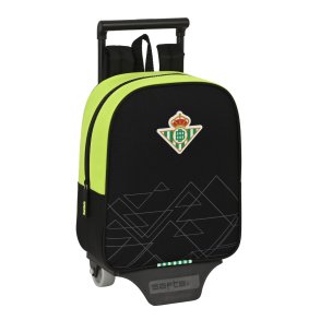 Skolerygsk med Hjul Real Betis Balompi Sort Lime 22 x 27 x 10 cm