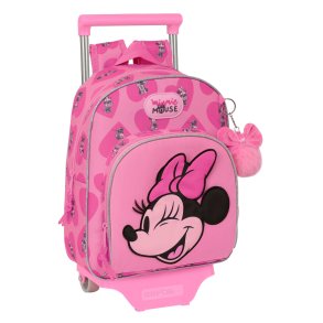 Skolerygsk med Hjul Minnie Mouse Loving Pink 28 x 34 x 10 cm