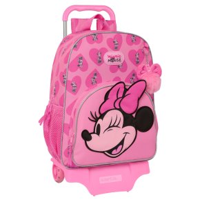 Skolerygsk med Hjul Minnie Mouse Loving Pink 33 x 42 x 14 cm