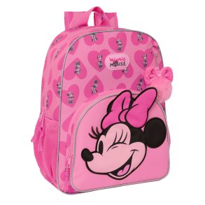Skoletaske Minnie Mouse Loving Pink 33 x 42 x 14 cm