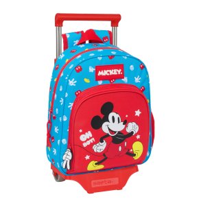 Skolerygsk med Hjul Mickey Mouse Clubhouse Fantastic Bl Rd 28 x 34 x 10 cm