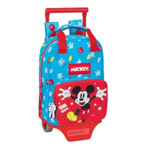Skolerygsk med Hjul Mickey Mouse Clubhouse Fantastic Bl Rd 20 x 28 x 8 cm