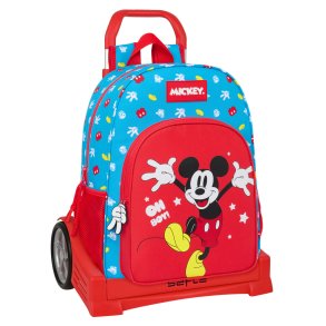 Skolerygsk med Hjul Mickey Mouse Clubhouse Fantastic Bl Rd 33 x 42 x 14 cm