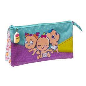 Tredobbelt bretaske The Bellies Lilla Turkisbl Hvid 22 x 12 x 3 cm
