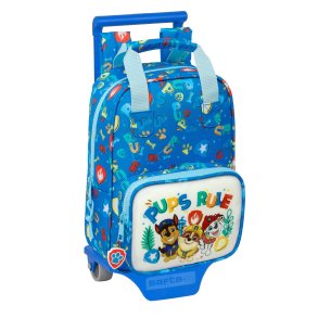 Skolerygsk med Hjul The Paw Patrol Pups rule Bl 20 x 28 x 8 cm