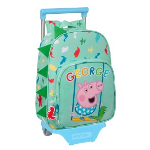 Skolerygsk med Hjul Peppa Pig George Mint 26 x 34 x 11 cm