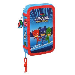 Dobbelt penalhus PJ Masks Bl 12.5 x 19.5 x 4 cm (28 Dele)