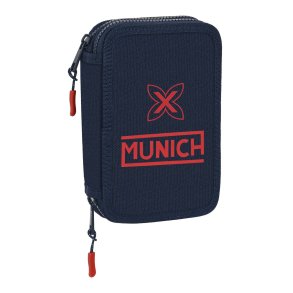 Dobbelt penalhus Munich Flash Marinebl 12.5 x 19.5 x 4 cm (28 Dele)