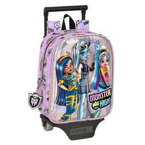 Skolerygsk med Hjul Monster High Best boos Syren 22 x 27 x 10 cm