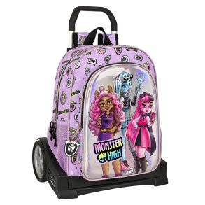 Skolerygsk med Hjul Monster High Best boos Syren 33 x 42 x 14 cm