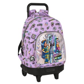 Skolerygsk med Hjul Monster High Best boos Syren 33 X 45 X 22 cm